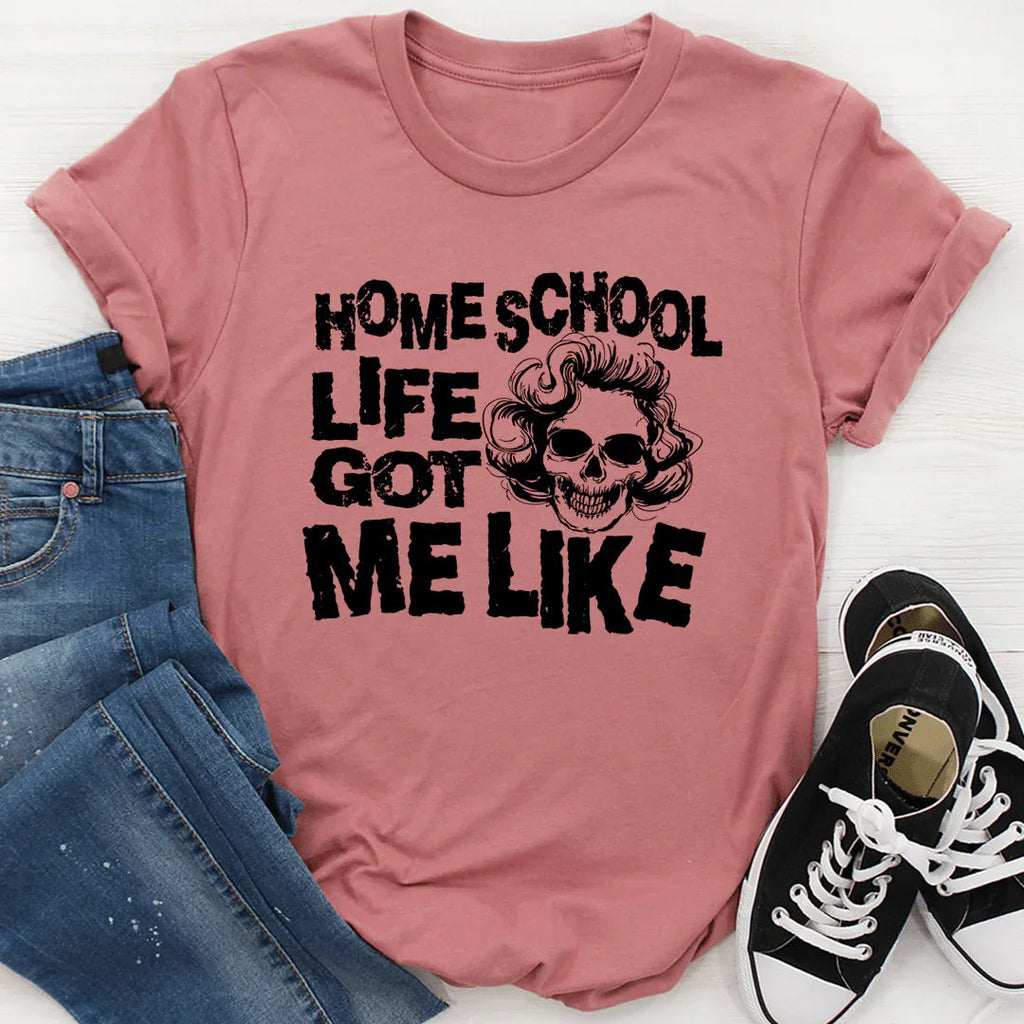 Homeschool Mom Chaos Humor Graphic Top – Life Got Me Like" product image 3