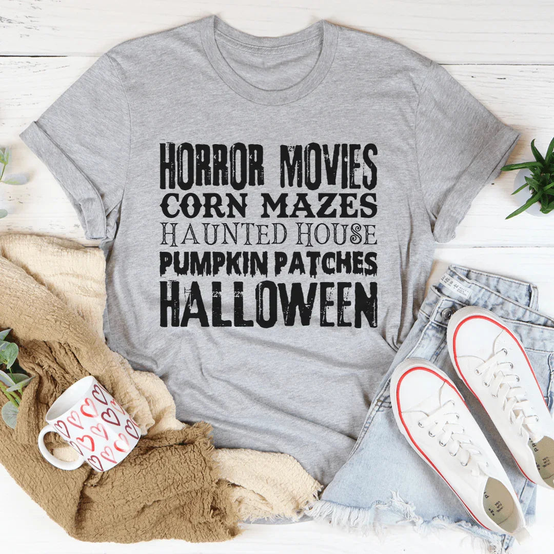 Horror Movies & Pumpkin Patches Graphic T-Shirt – Autumn product image 3