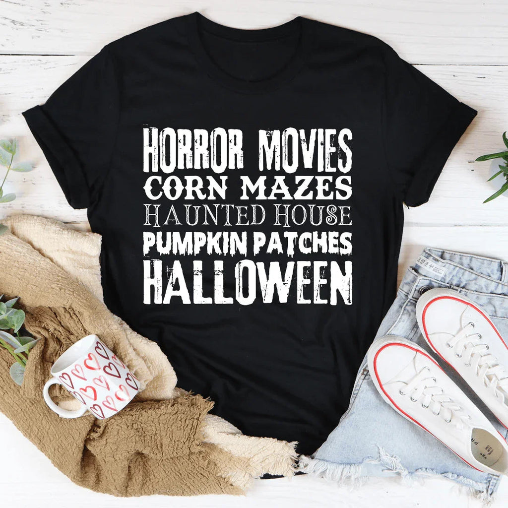 Horror Movies & Pumpkin Patches Graphic T-Shirt – Autumn product image 2
