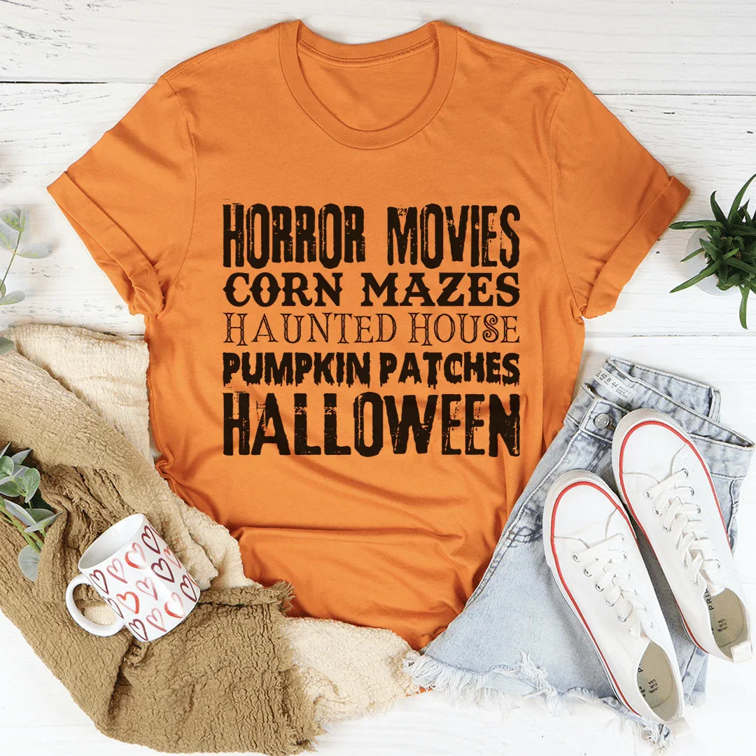 Horror Movies & Pumpkin Patches Graphic T-Shirt – Autumn product image 1