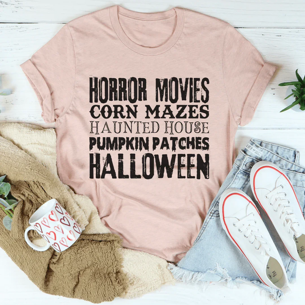 Horror Movies & Pumpkin Patches Graphic T-Shirt – Autumn product image 4