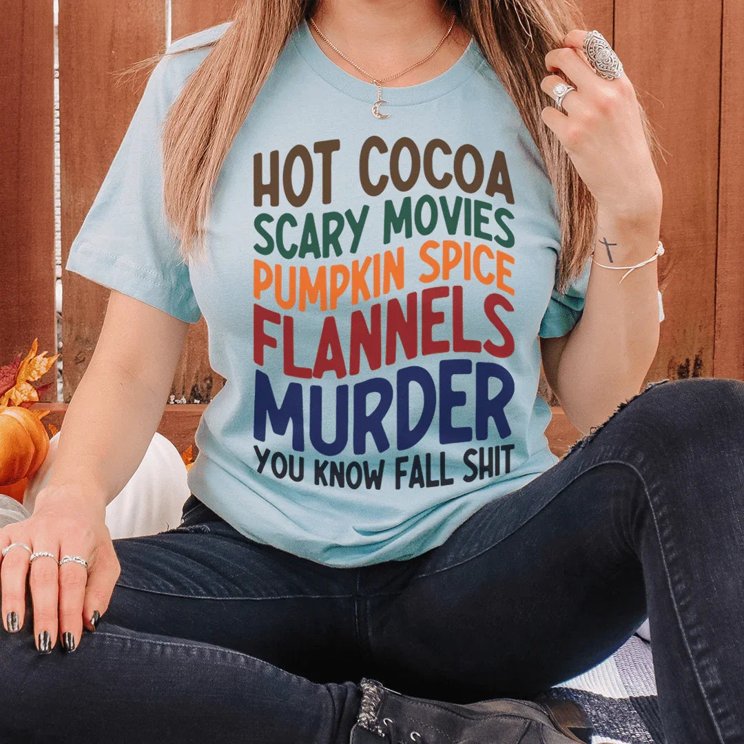 Fall Flannels & True Crime Casual Top – "Hot Cocoa Scary product image 3