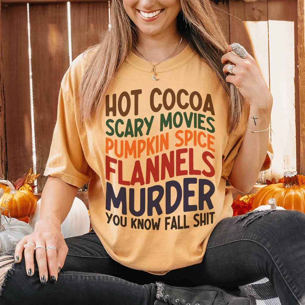Fall Flannels & True Crime Casual Top – "Hot Cocoa Scary product image 1