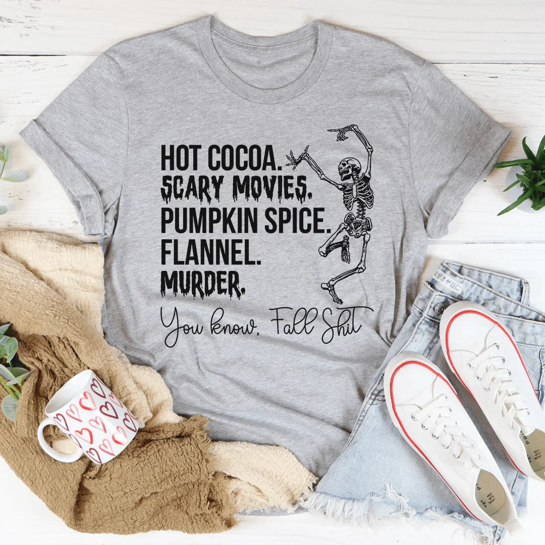 Hot Cocoa Scary Movies Pumpkin Spice Murder Tee product image 3