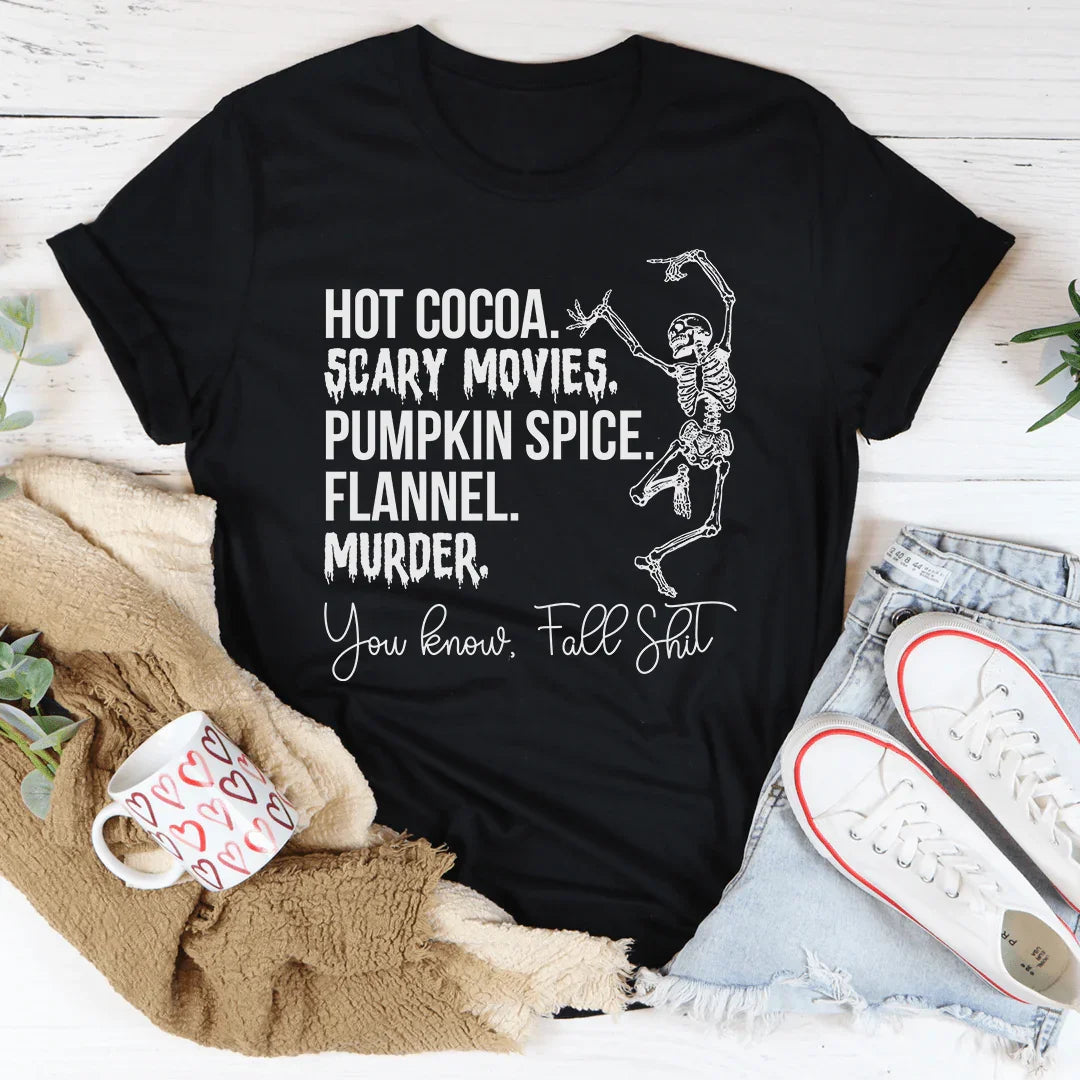 Hot Cocoa Scary Movies Pumpkin Spice Murder Tee product image 2