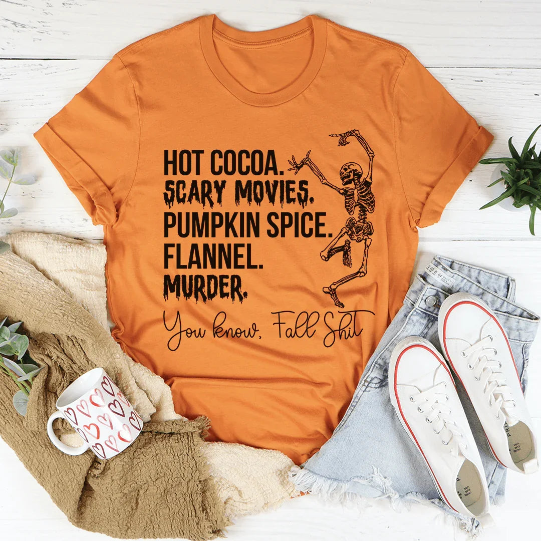 Hot Cocoa Scary Movies Pumpkin Spice Murder Tee product image 1