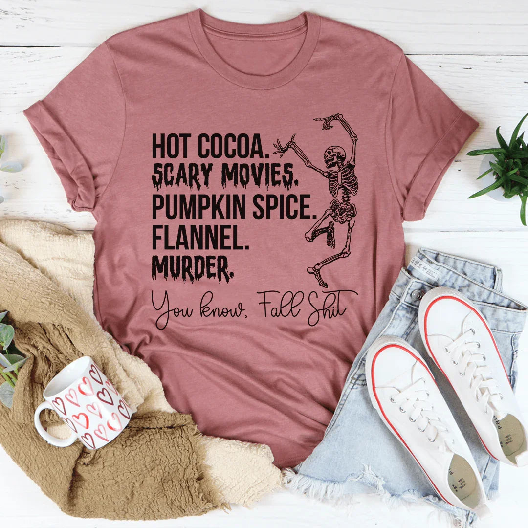 Hot Cocoa Scary Movies Pumpkin Spice Murder Tee product image 4