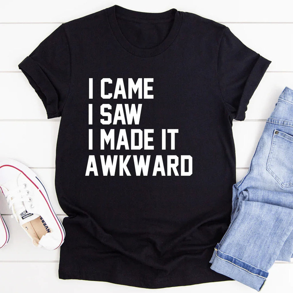 Introvert Social Anxiety Graphic T-Shirt – "I Came, I Saw product image 2