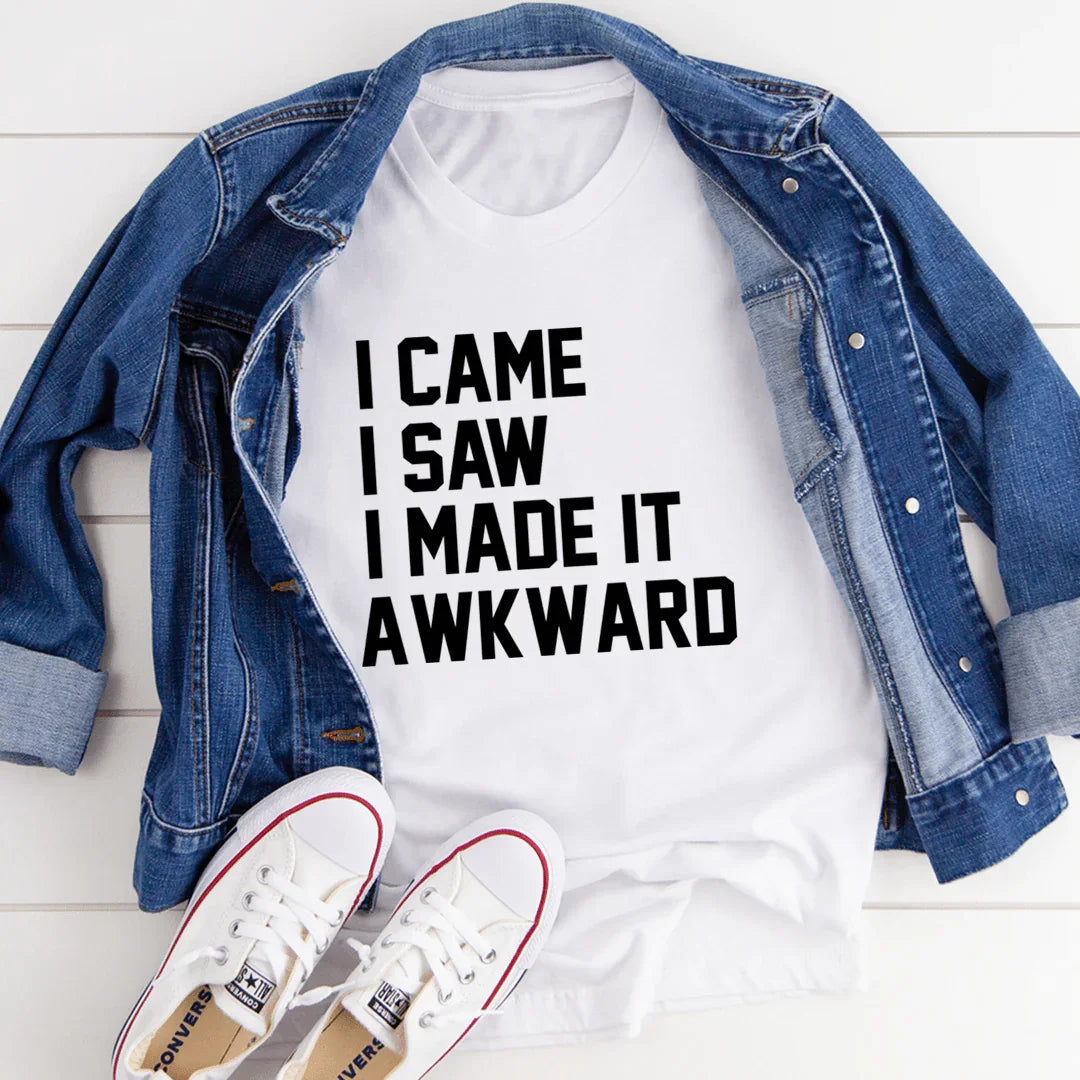 Introvert Social Anxiety Graphic T-Shirt – "I Came, I Saw product image 3