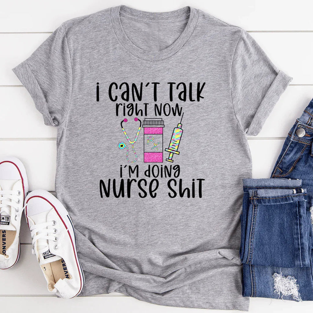 Sarcastic Healthcare Humor Graphic Tee – "I Can't Talk product image 1