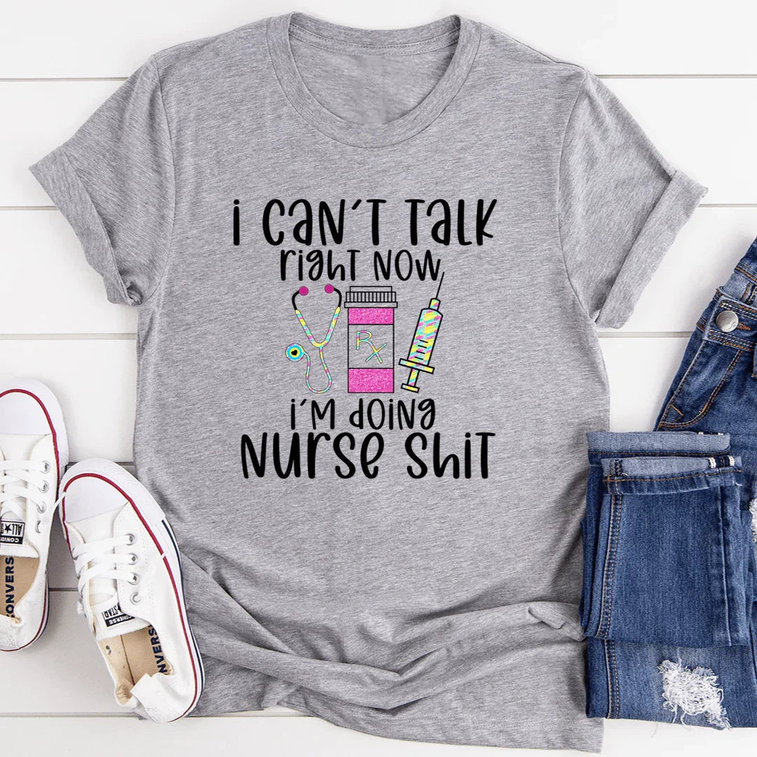 Sarcastic Healthcare Humor Graphic Tee – "I Can't Talk product image 1