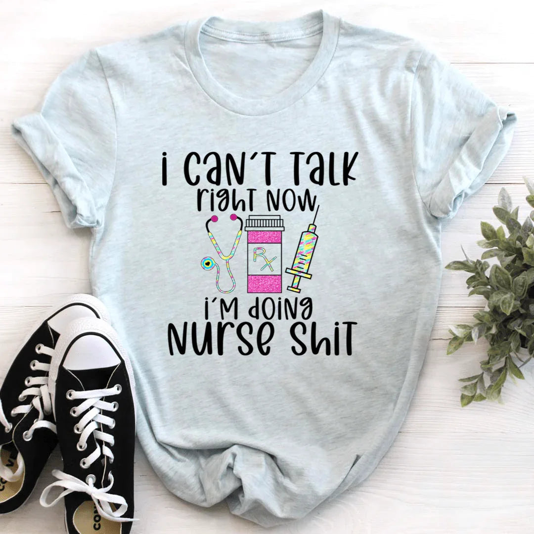 Sarcastic Healthcare Humor Graphic Tee – "I Can't Talk product image 3