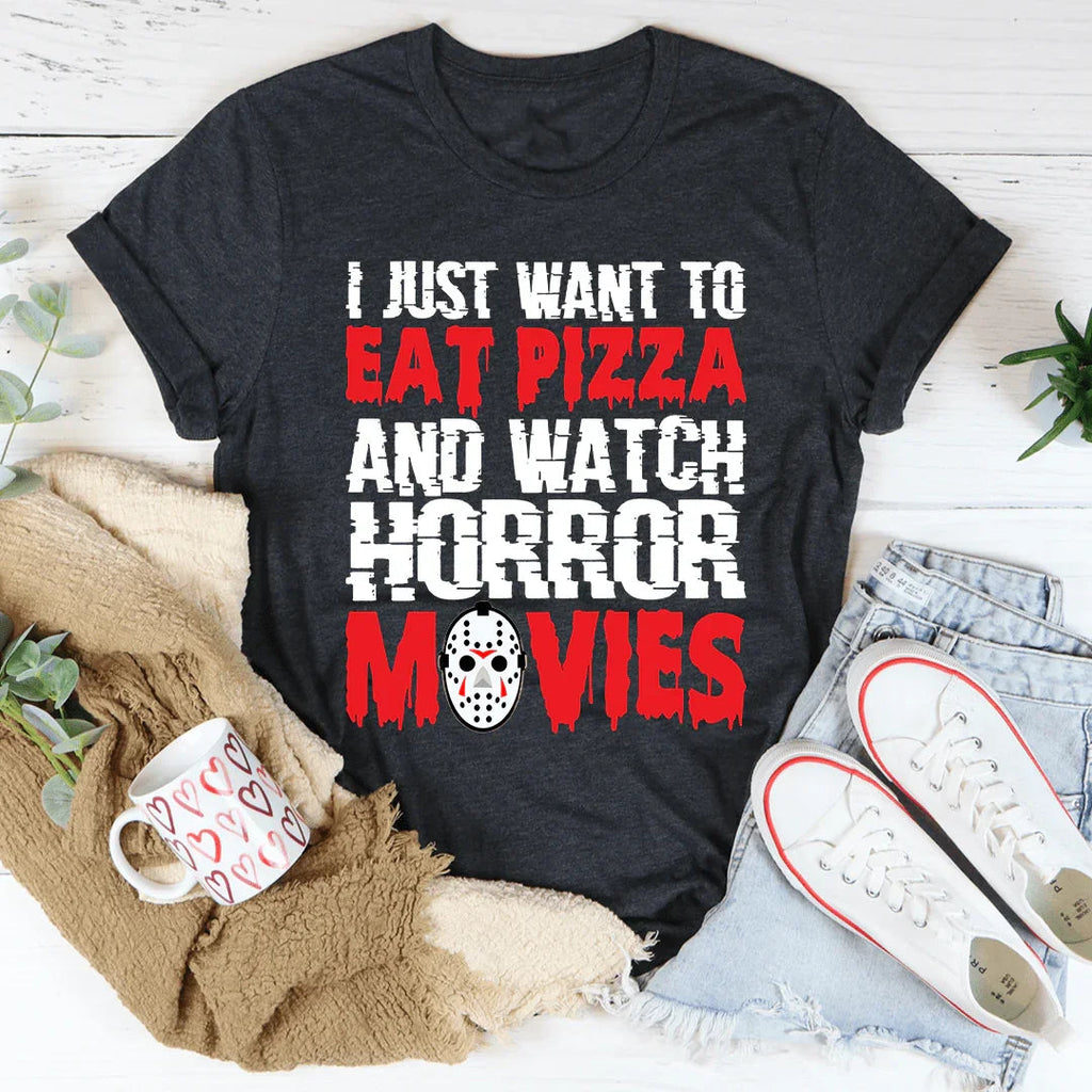 I Just Want To Eat Pizza And Watch Horror Movies Graphic product image 1