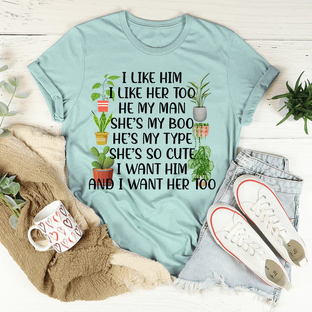 I Like Him Plants Tee product image 2
