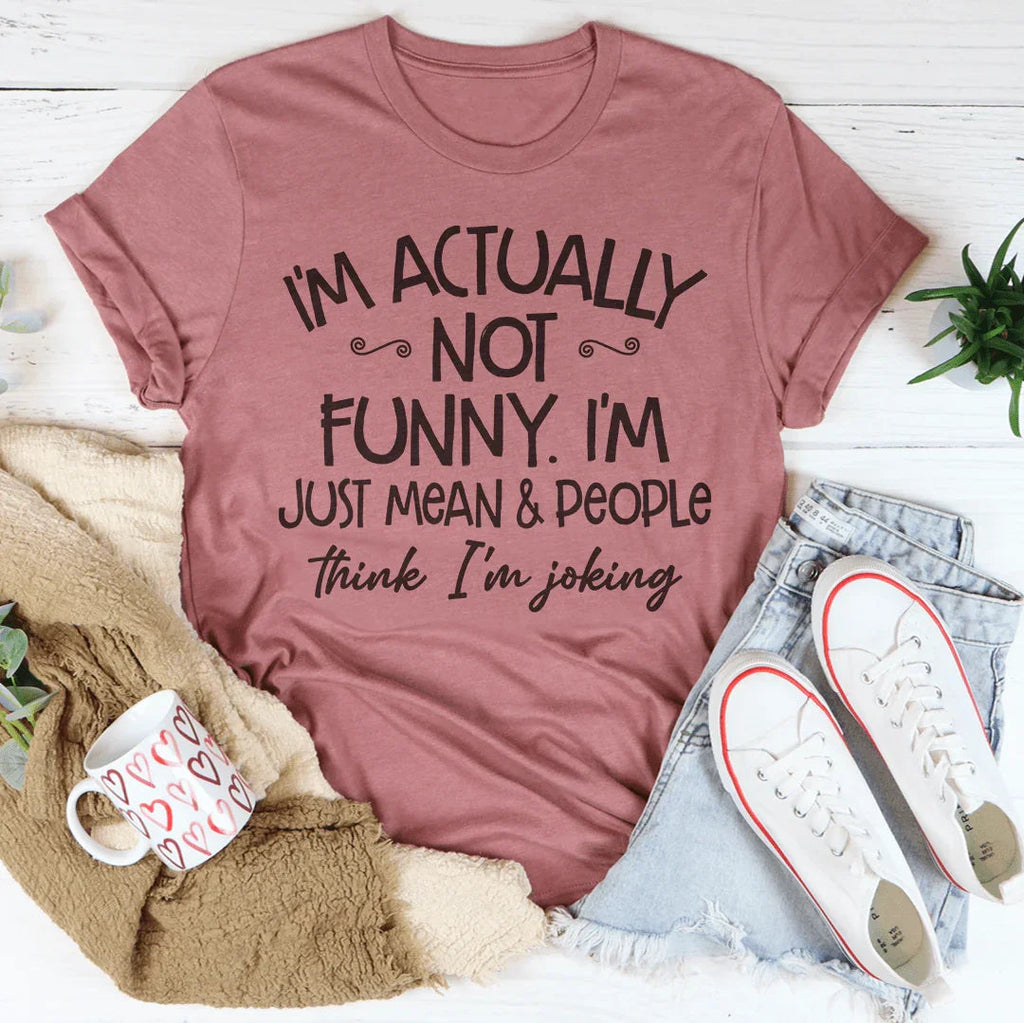 \"I'm Actually Not Funny\" – Deadpan Dark Humor Casual Shirt product image 3