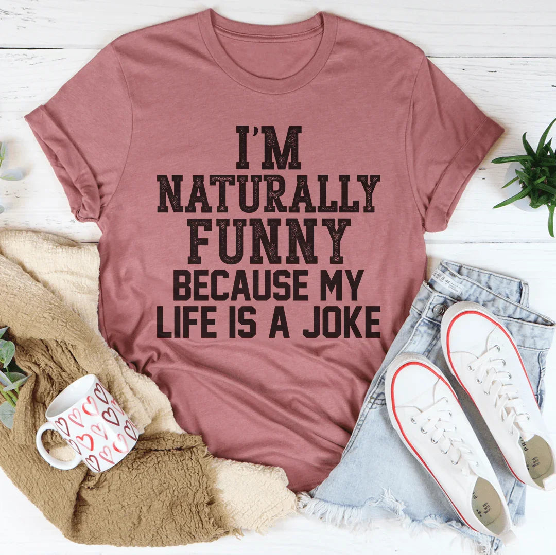 Witty Sarcastic Humor Casual Shirt – "I'm Naturally Funny" product image 3
