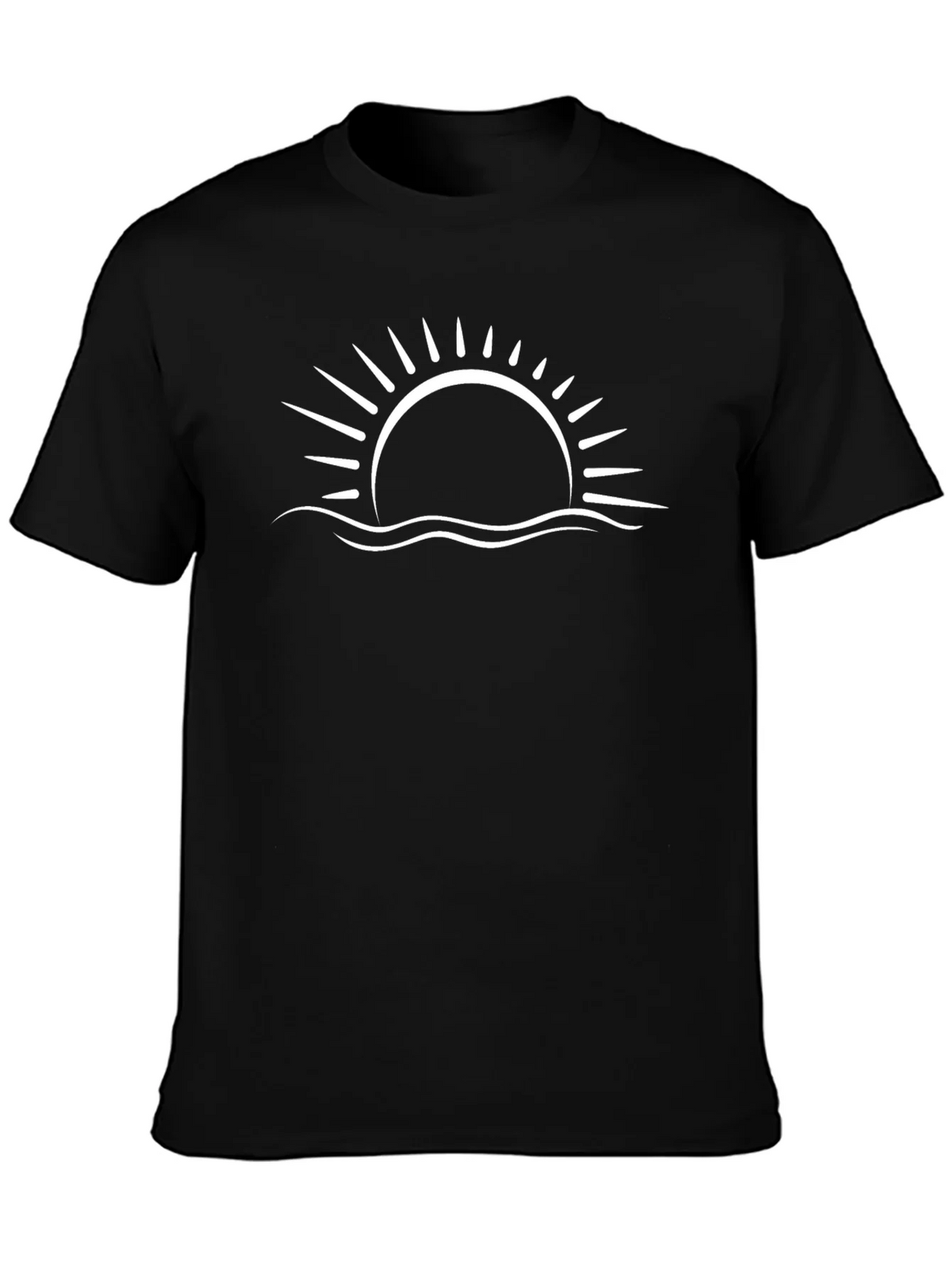Sunset Wave Graphic Tee - Black Cotton Blend product image 3