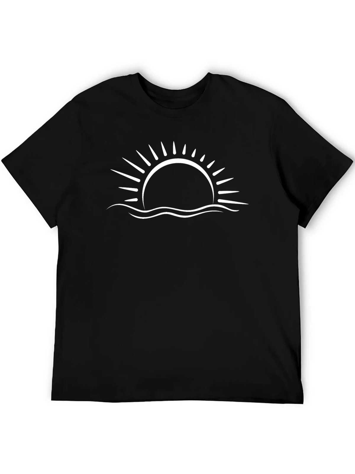 Sunset Wave Graphic Tee - Black Cotton Blend product image 5