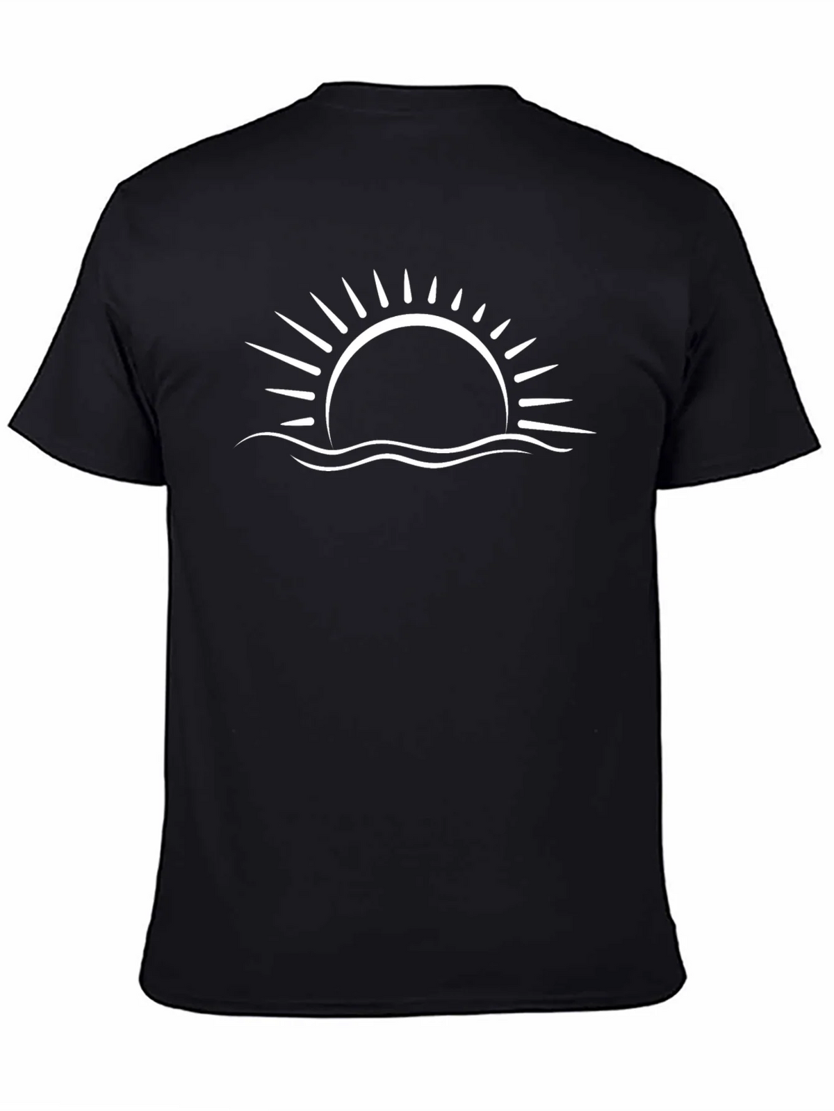 Sunset Wave Graphic Tee - Black Cotton Blend product image 4