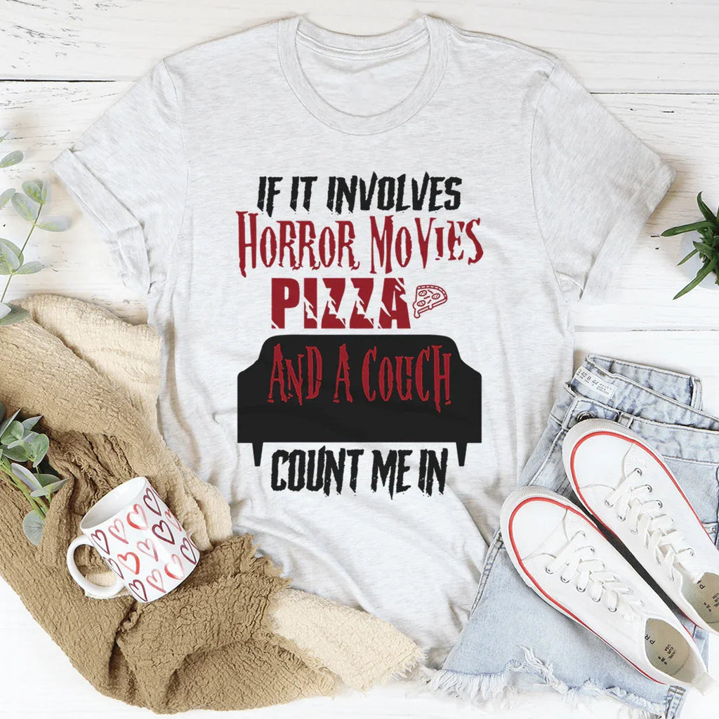 If It Involves Horror Movies Pizza And A Couch Tee product image 2