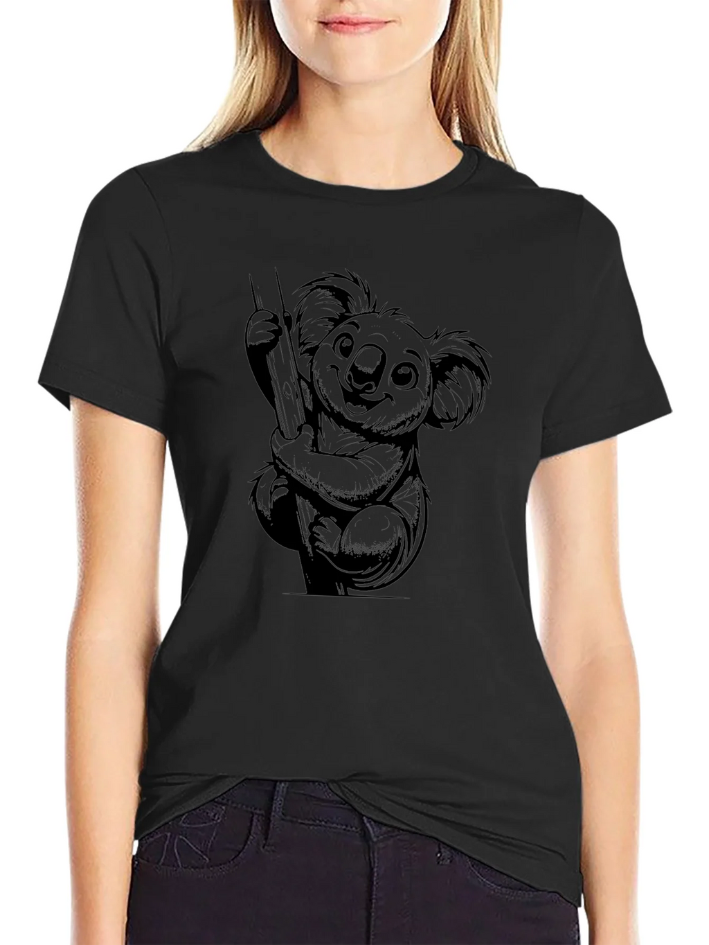 Koala Graphic T-Shirt - Black Unisex product image 1