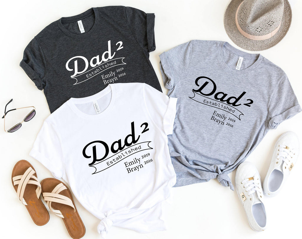 Dad Established Shirt with Custom Names, gift shirts, from product image 2