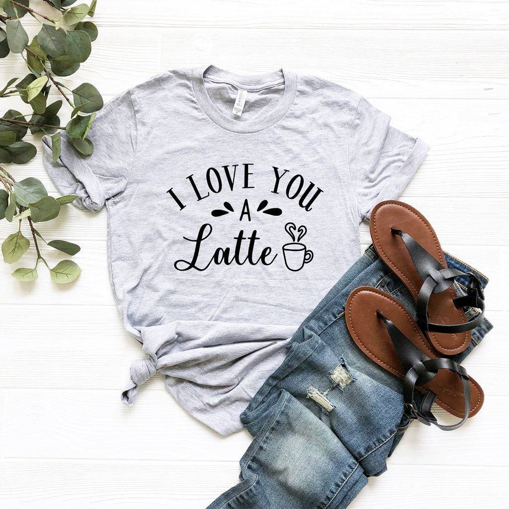 love you Latte, Coffee Tees, Tshirts, Wife Shirt, Mom Dad product image 2