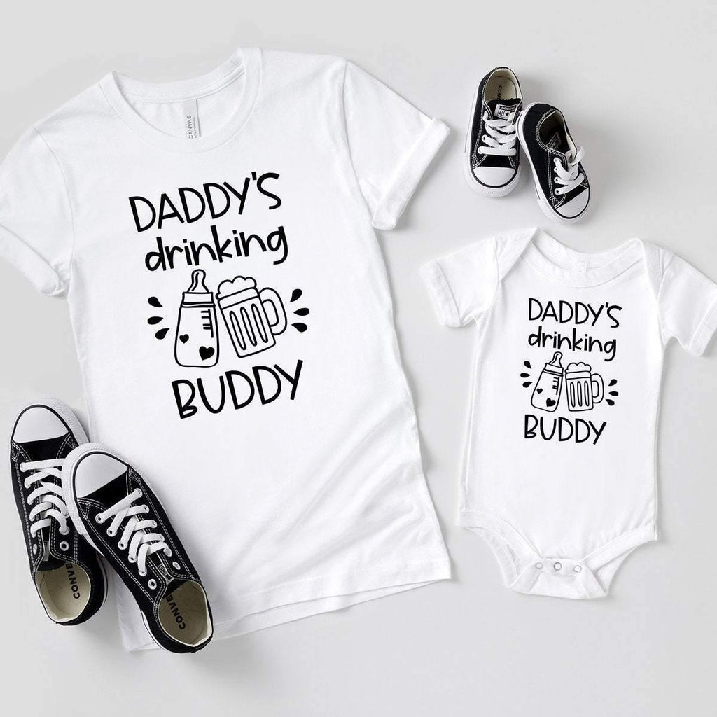 Matching Dad And Baby Shirt, Daddy's Drinking Buddy Son boy product image 1