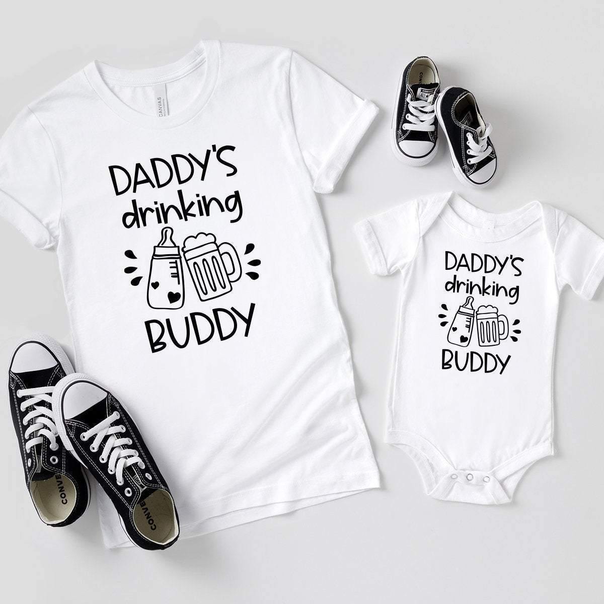 Matching Dad And Baby Shirt, Daddy's Drinking Buddy Son boy product image 1
