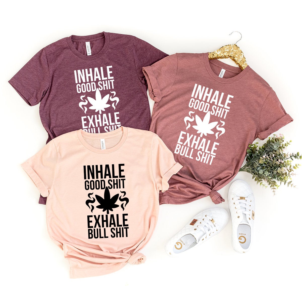 Inhale Good Shit Exhale Bull Shirt, Weed Tee, Funny product image 3