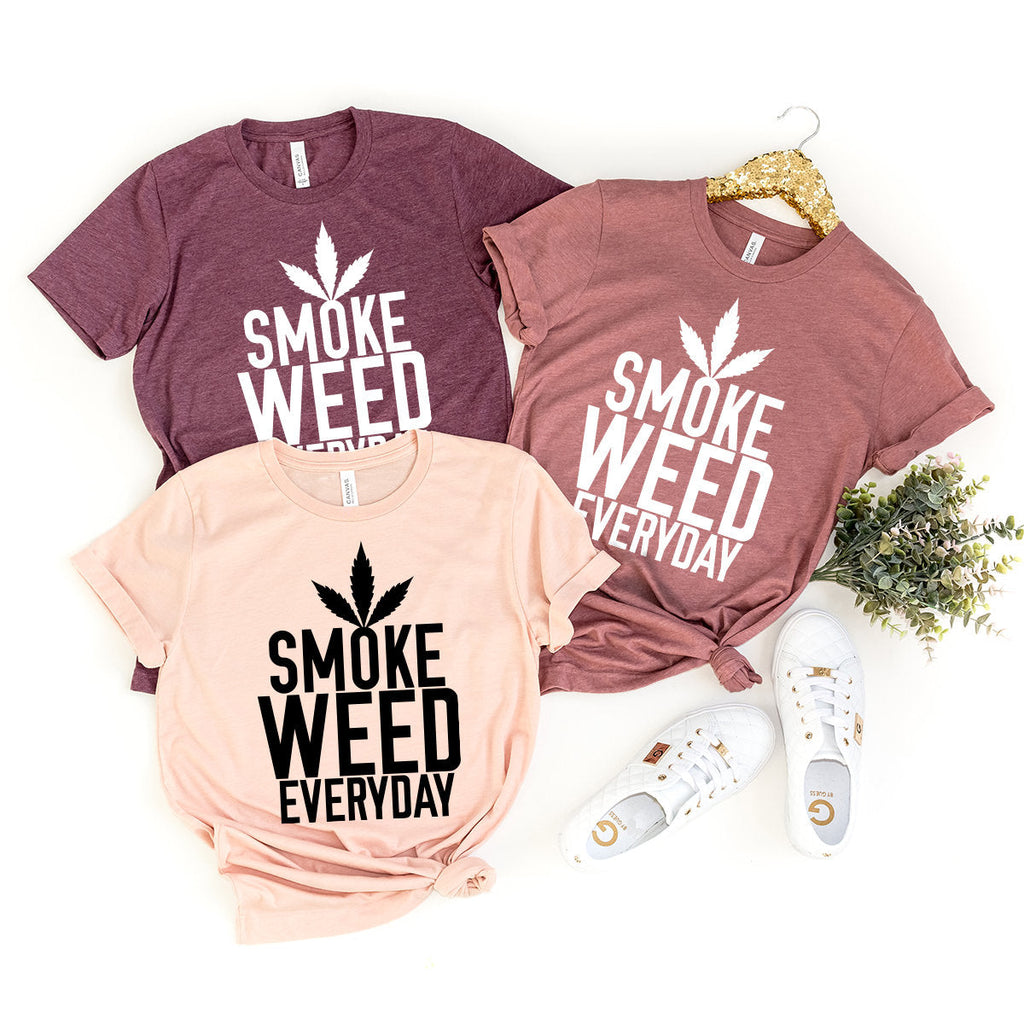 Smoke Weed Everyday Shirt, T-shirt, Tee, Funny Marijuana product image 3