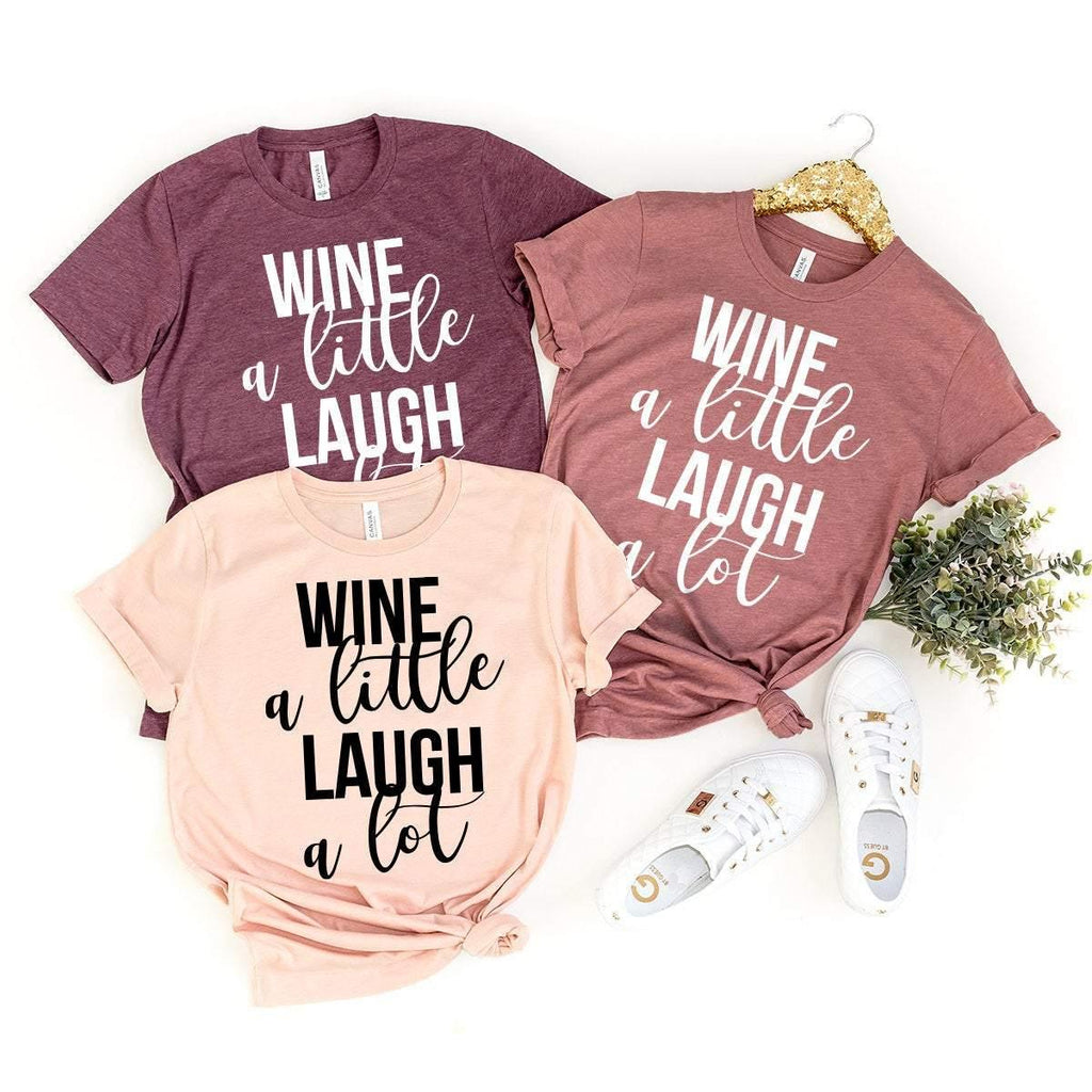 Wine A Little Laugh A Lot Shirt,Wine Lover Tee,Funny product image 3