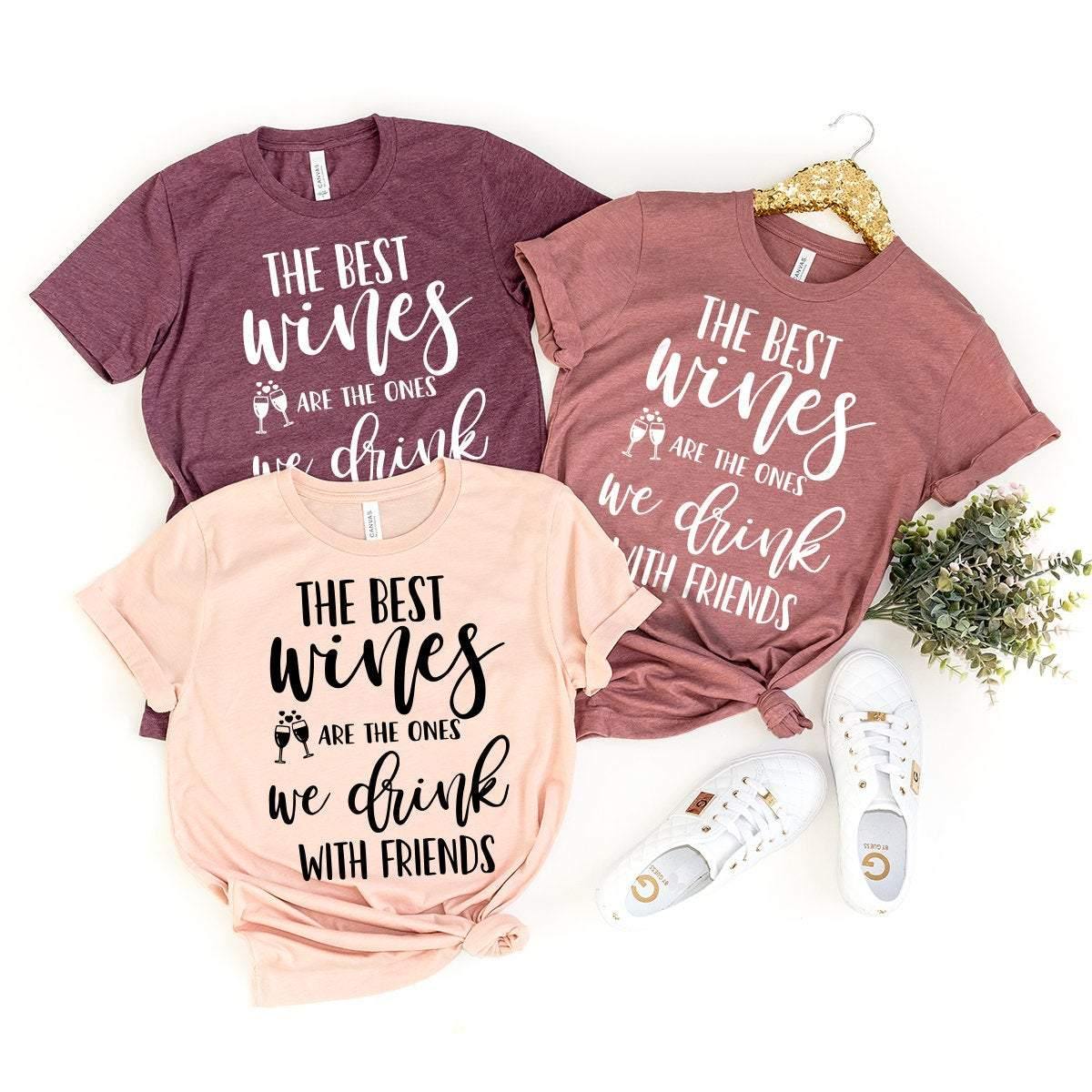 We Drink With Friends Shirt,Wine Lover Tee,Funny Wine product image 3