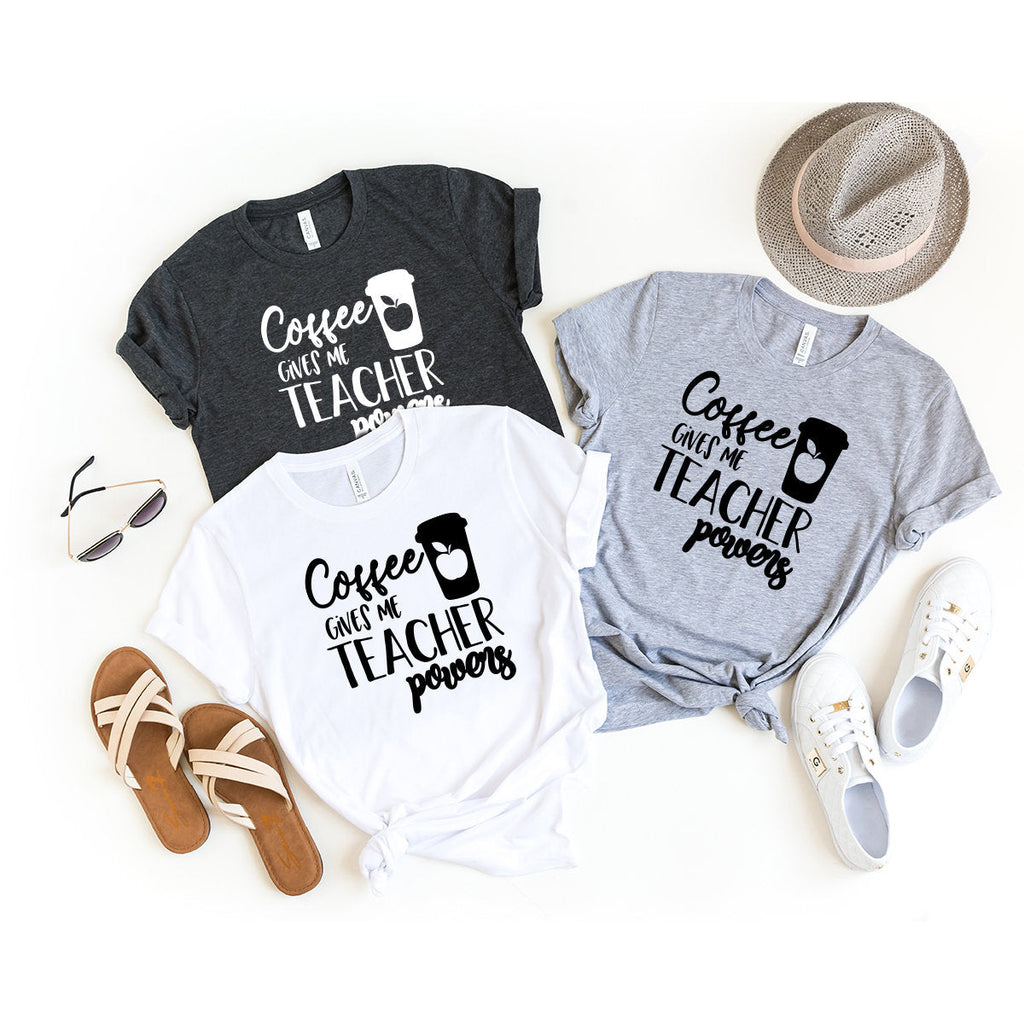 Gift For Best Teacher, Coffee Gives Me Powers Shirt, Gifts product image 4