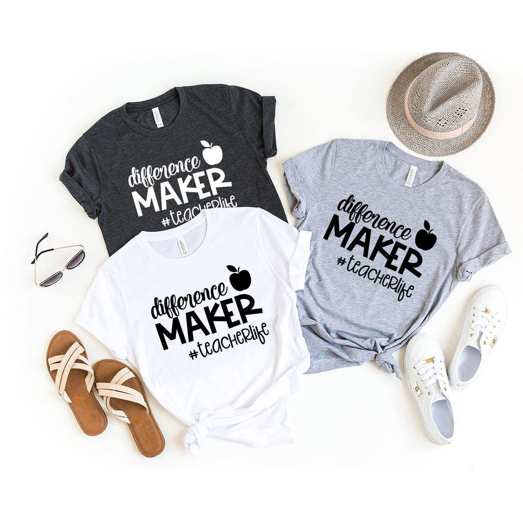 Educator T-Shirt, Difference Maker Teacher Life Shirt, Gift product image 4