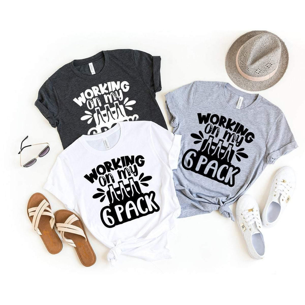 Funny 6 Pack Shirt, Working On My 6 Beer Lover T-Shirt product image 5
