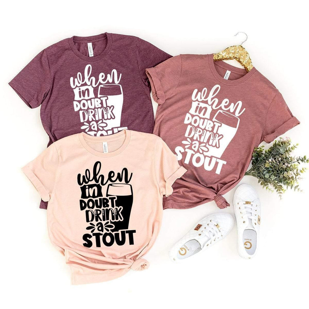 Beer Lover T-Shirt, Drinker Tee, When In Doubt Drink A product image 3