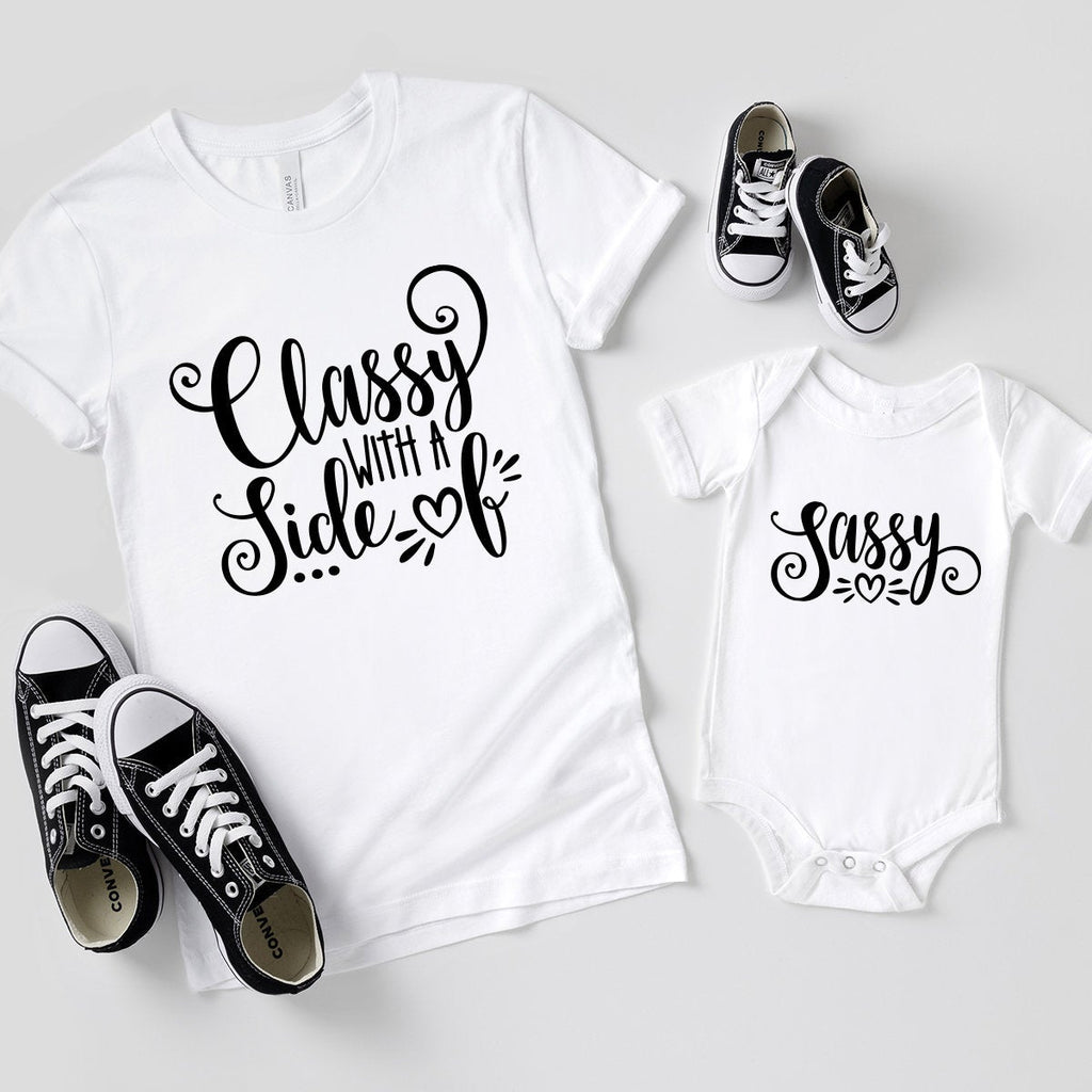 Matching Mom And Baby Tee, Classy With A Side Of Sassy product image 2