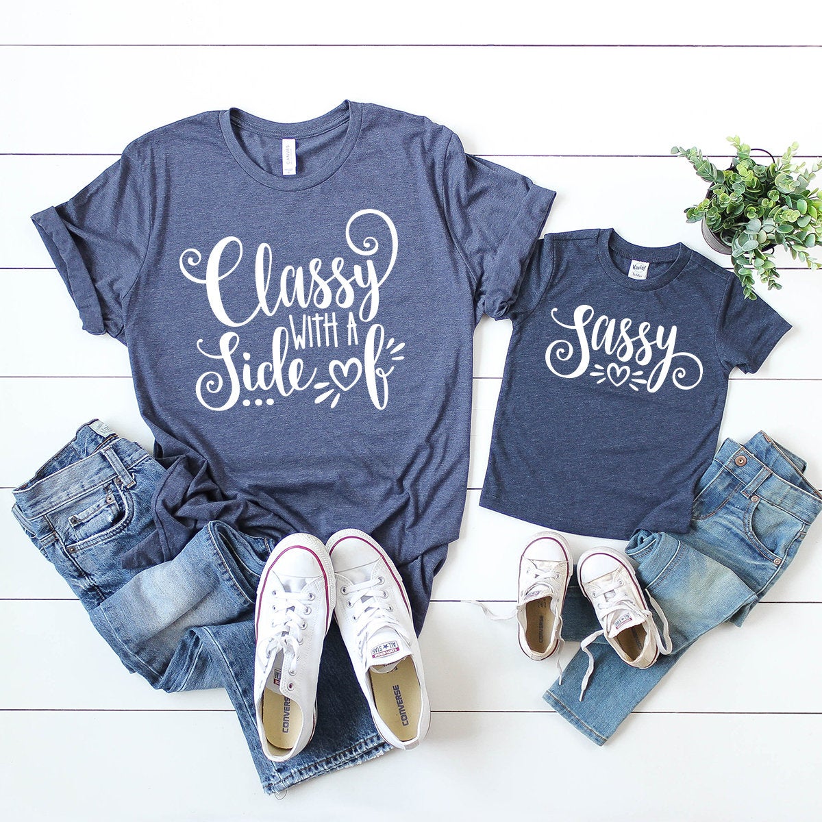 Matching Mom And Baby Tee, Classy With A Side Of Sassy product image 5