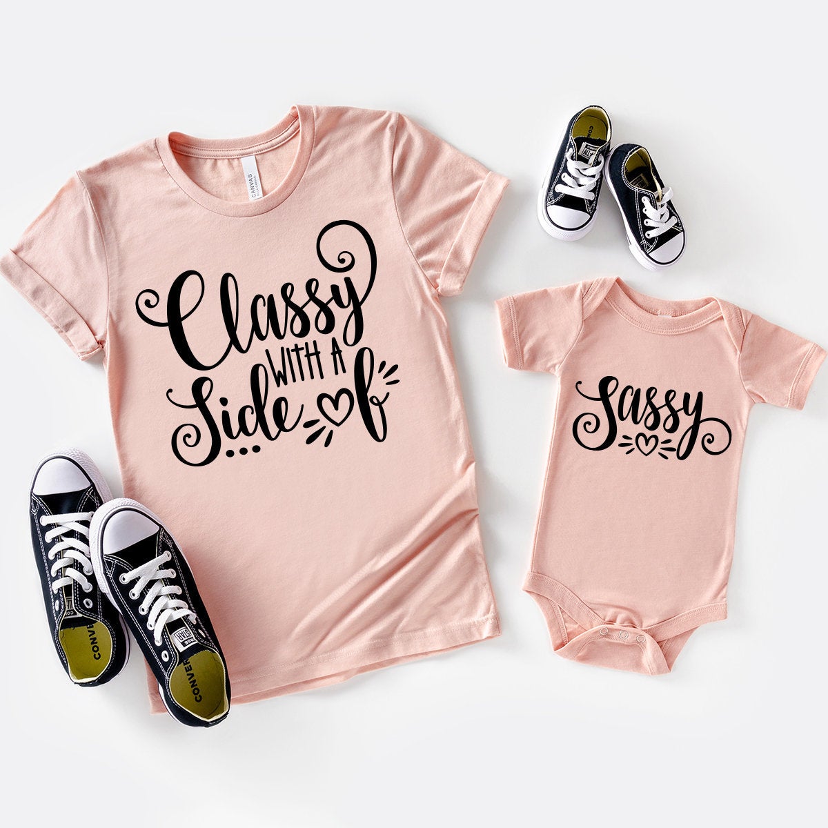 Matching Mom And Baby Tee, Classy With A Side Of Sassy product image 1