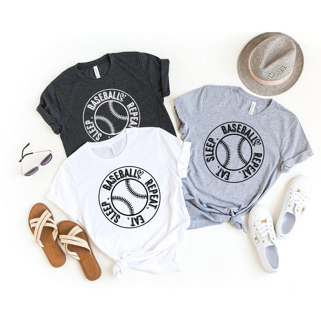 Eat Sleep Baseball Repeat Shirt, Slogan Lover Gift, Player product image 4