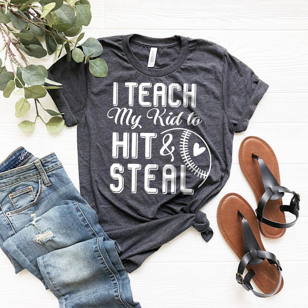 I Teach My Kid To Hıt And Steal Shirt, Baseball Player product image 1