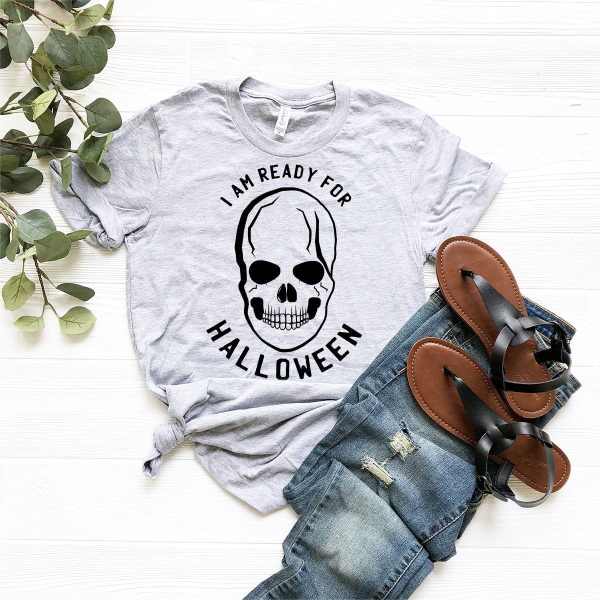 Skull Halloween Shirt, T-Shirt, Fall Gift, Funny I Am Ready product image 1
