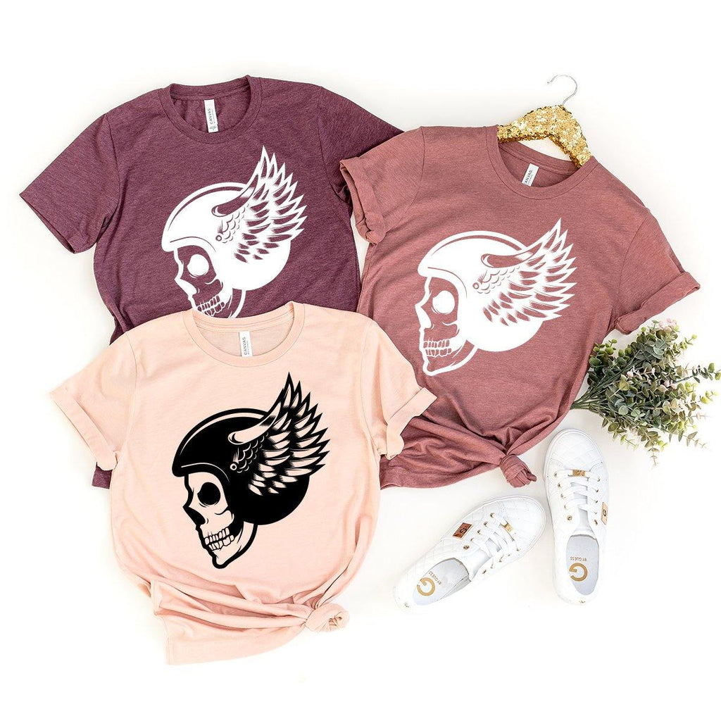 Halloween Helmet Skull T-Shirt, Tee, Scary Shirt, Party product image 3