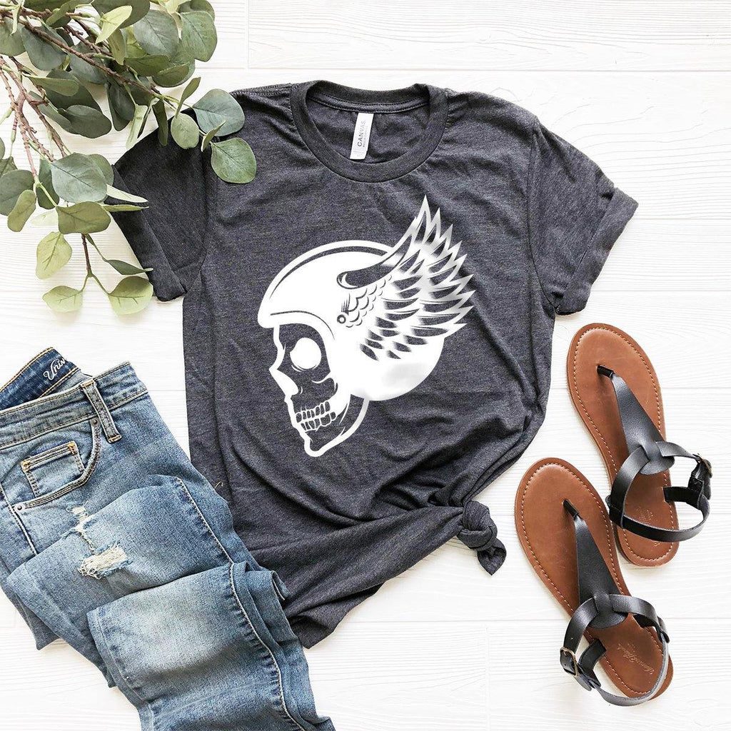 Halloween Helmet Skull T-Shirt, Tee, Scary Shirt, Party product image 5