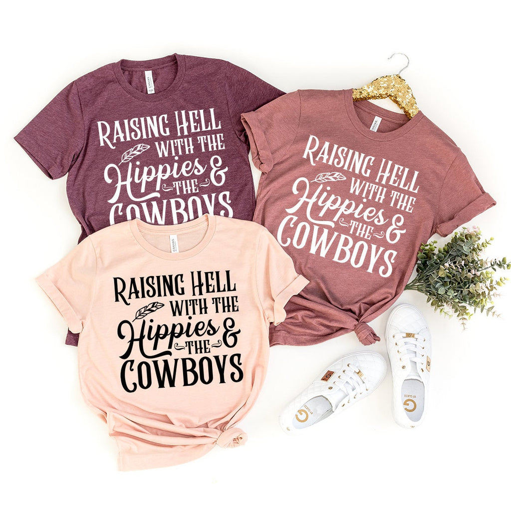 Raising Hell With The Hippies And Cowboys Shirt, Southern product image 3