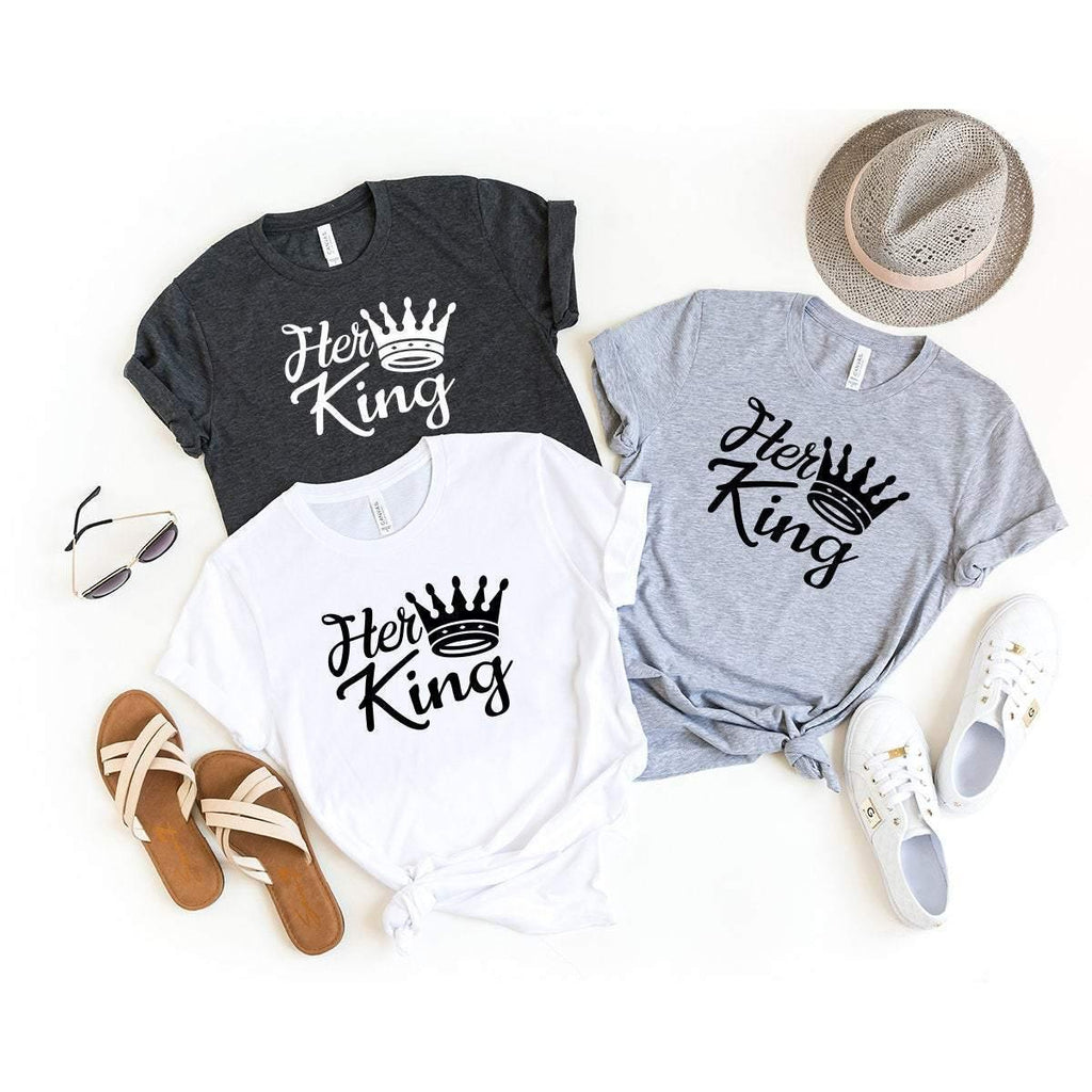 Couples Matching Shirt, Husband Wife His Quenn Her King product image 4