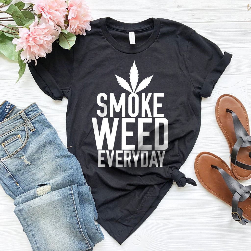 Smoke Weed Everyday Shirt, T-shirt, Tee, Funny Marijuana product image 2