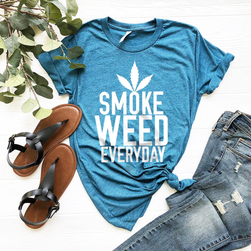 Smoke Weed Everyday Shirt, T-shirt, Tee, Funny Marijuana product image 5
