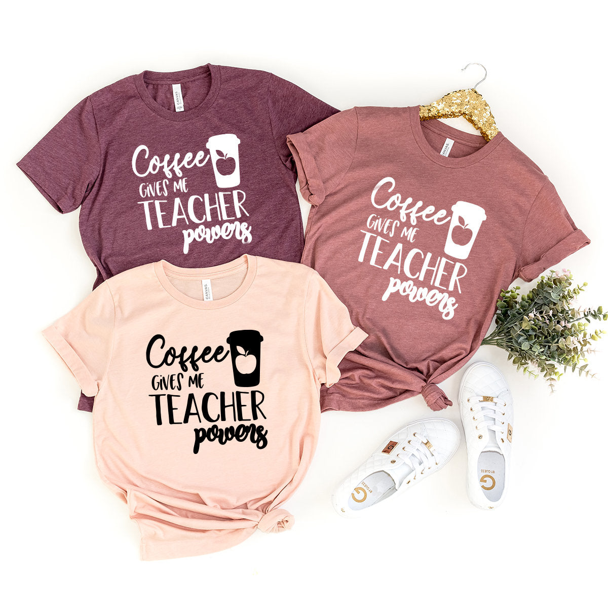 Gift For Best Teacher, Coffee Gives Me Powers Shirt, Gifts product image 3